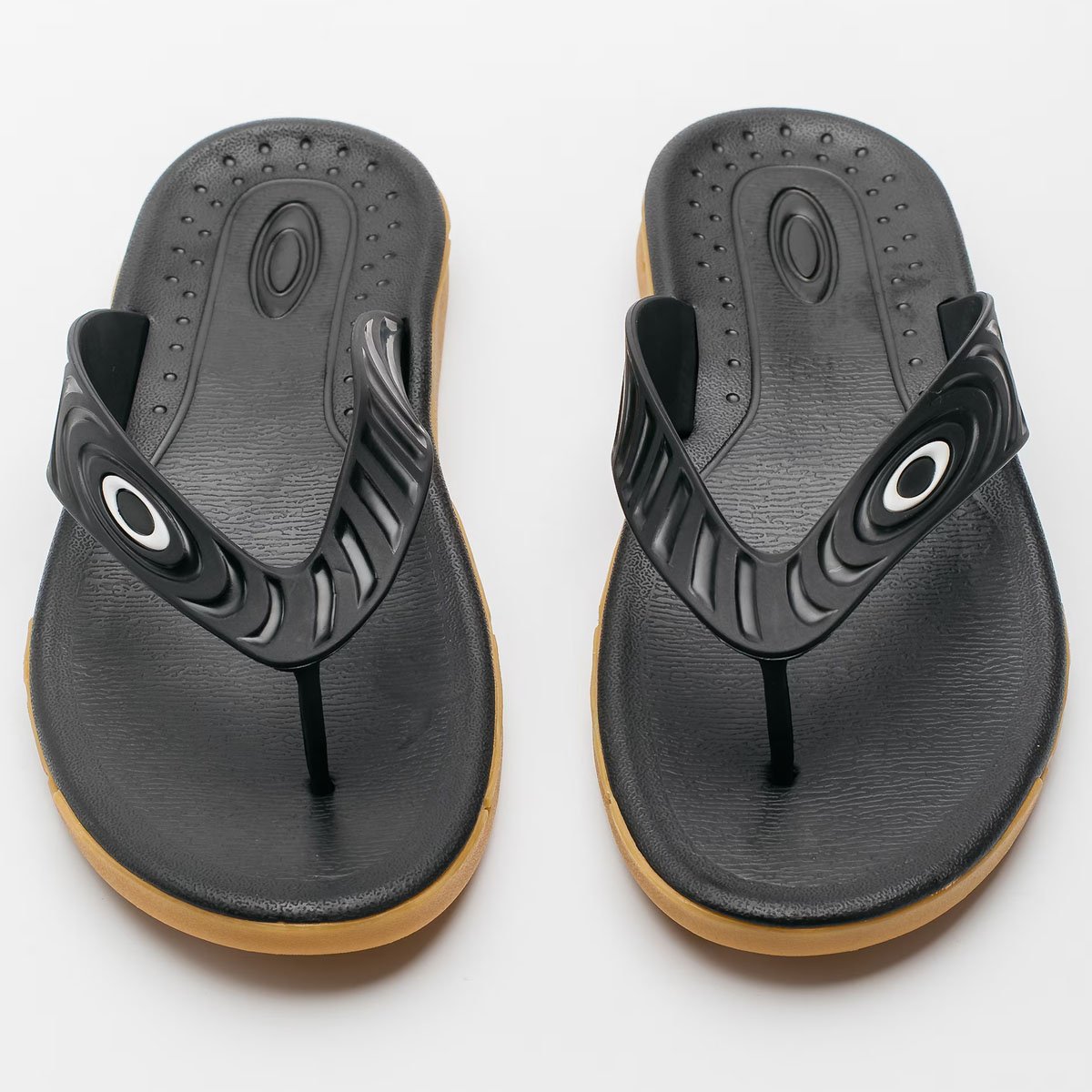 Chinelo Dedo Oakley Crowd Masculino Preto Preto/Bege 3