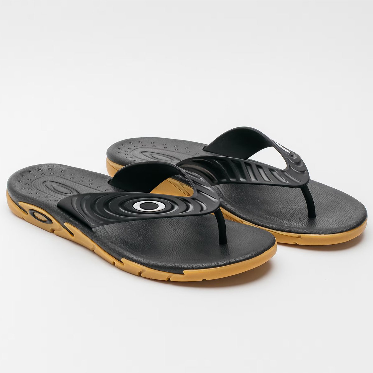 Chinelo Dedo Oakley Crowd Masculino Preto Preto/Bege 4
