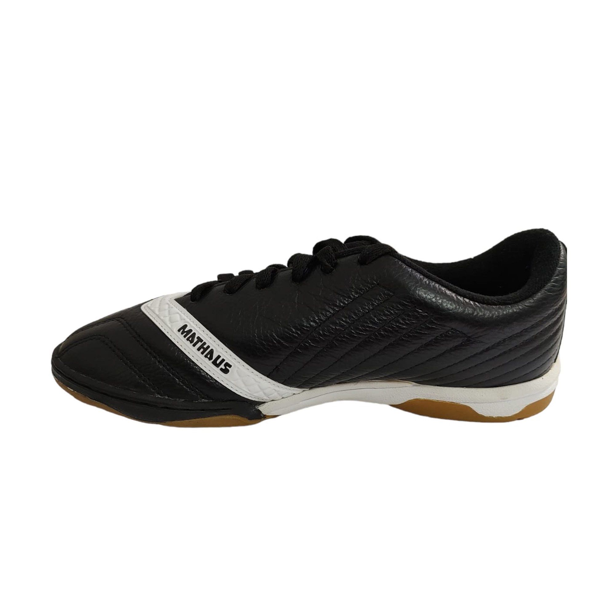 Tenis Futsal Mathaus Invicta Couro Costurada Amortecedor Preto 2
