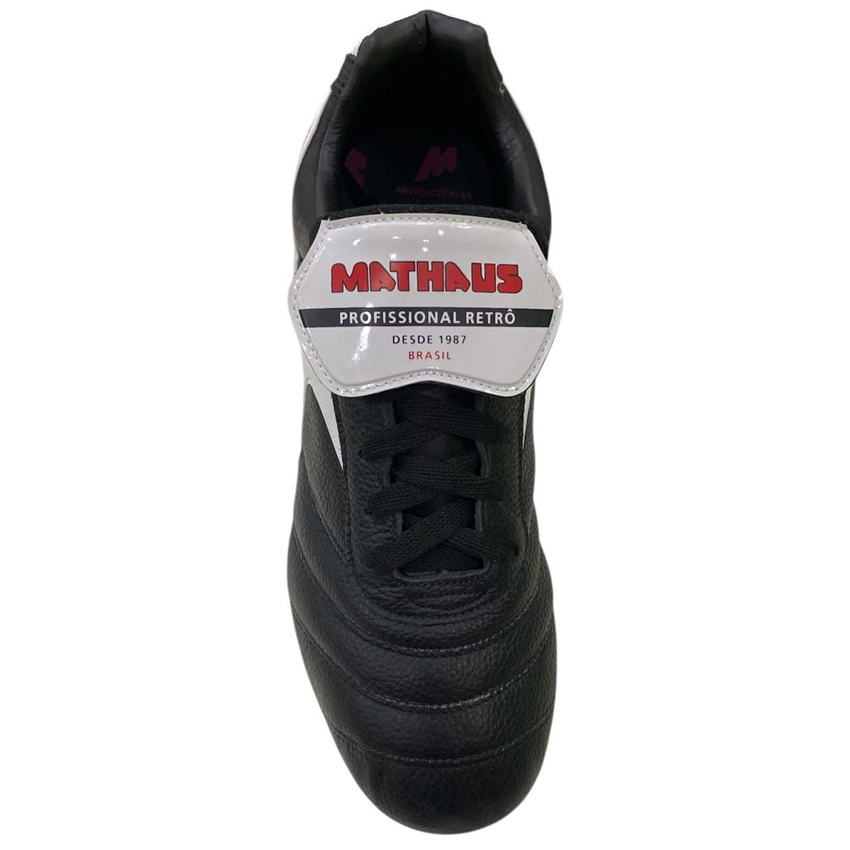 Chuteira Society Mathaus Azzurra Retro Unissex Preto Preto/Branco 4