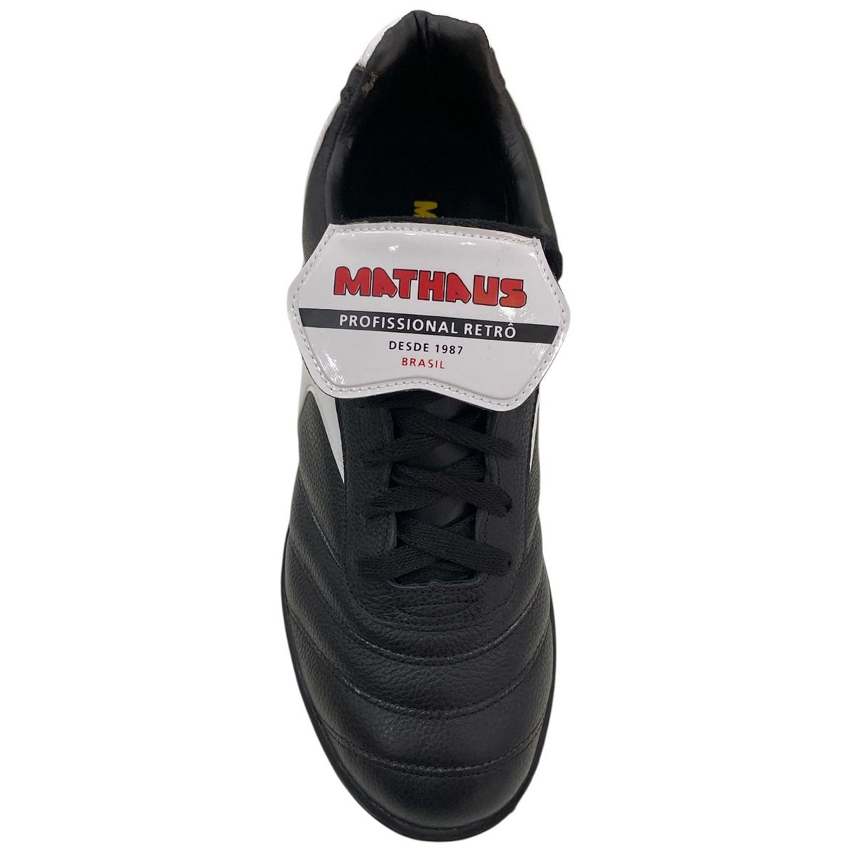 Chuteira Society Mathaus Azzurra Retro Unissex Preto Preto/Branco 4