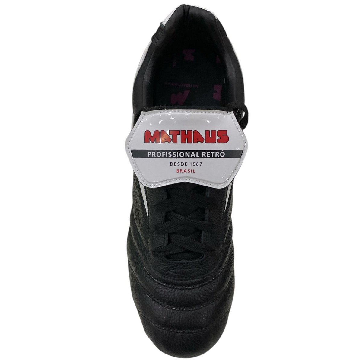 Chuteira Campo Mathaus Azzurra Retro Unissex Preto Preto/Branco 5