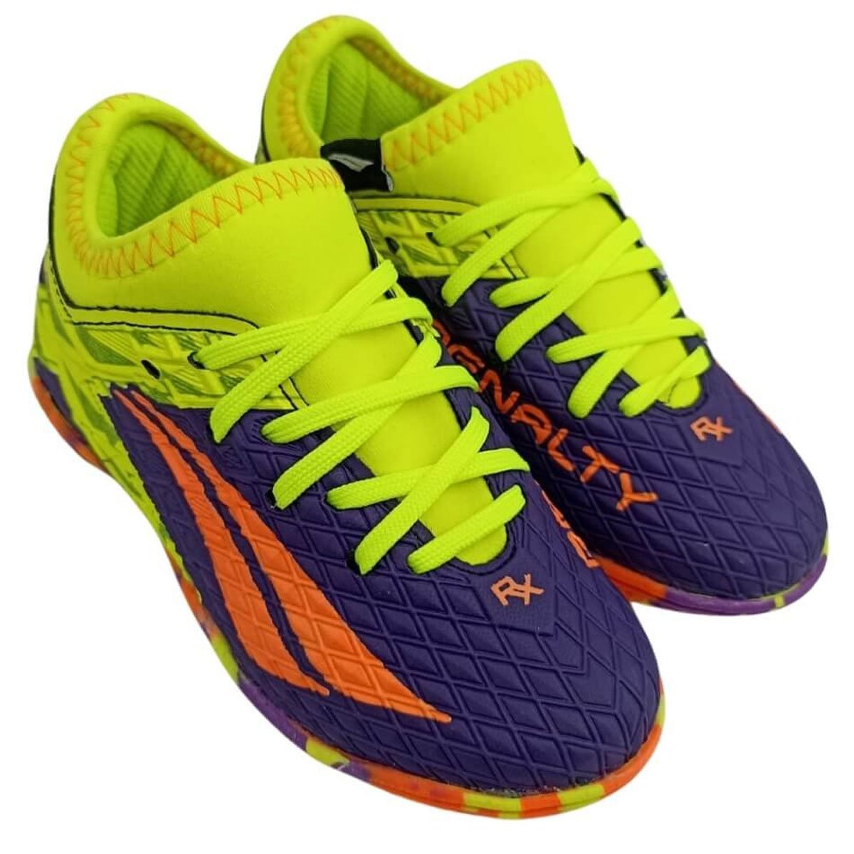 Chuteira Futsal Penalty Rx Locker Y-3 Infantil Lima Roxo Verde 3