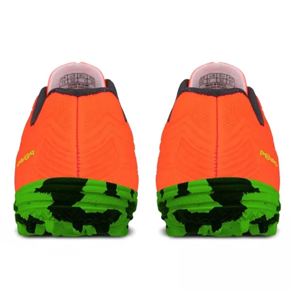 Chuteira Society Penalty Matis Kids XXI Infantil Coral Laranja/Verde 3