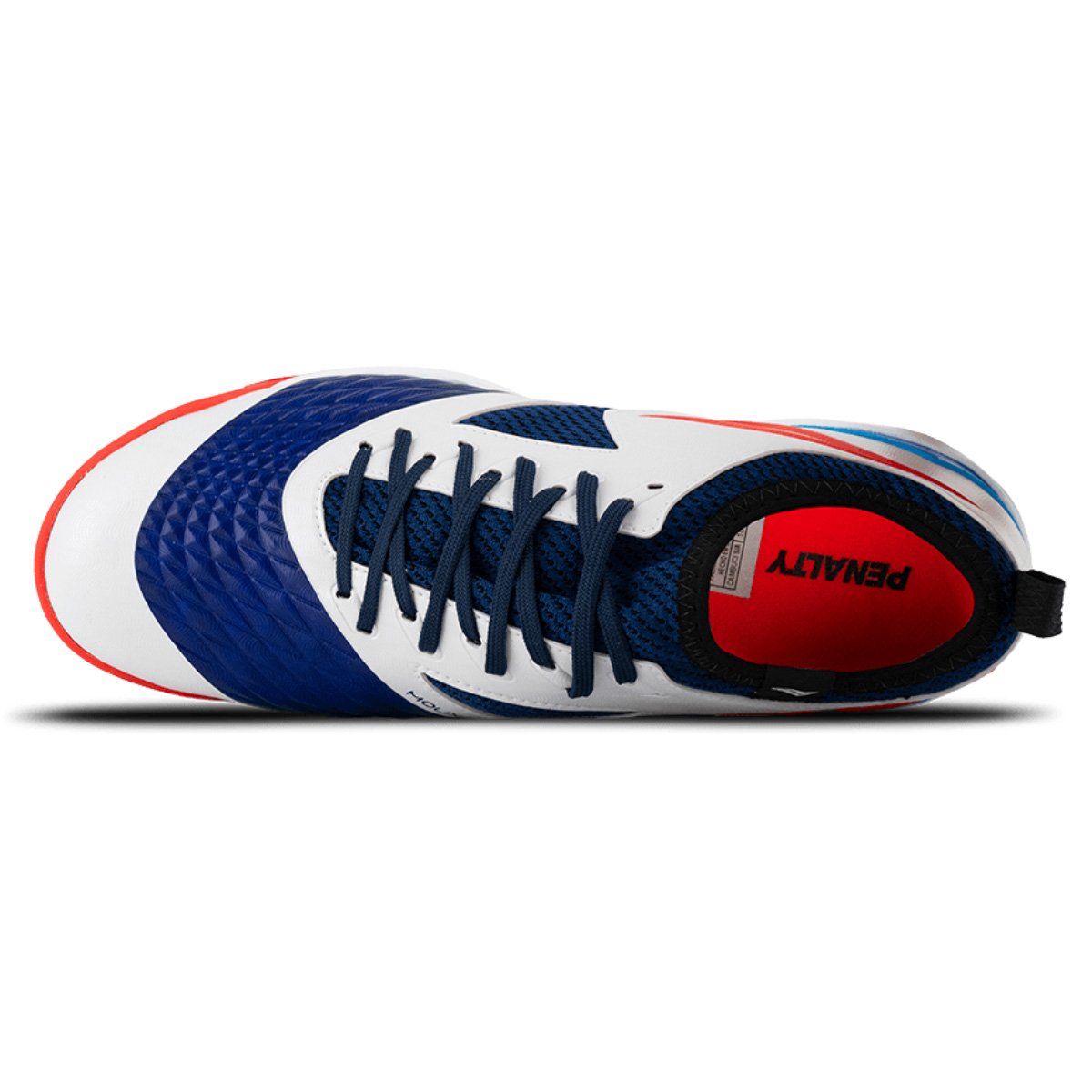 Chuteira Futsal Penalty Max 1000 Ecoknit Unissex Branco Branco/Azul 3