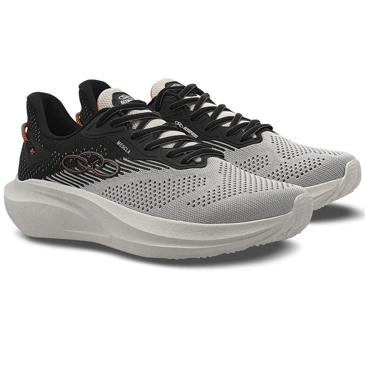 Tenis Olympikus Mescla Masculino Arenito Preto/Bege 2