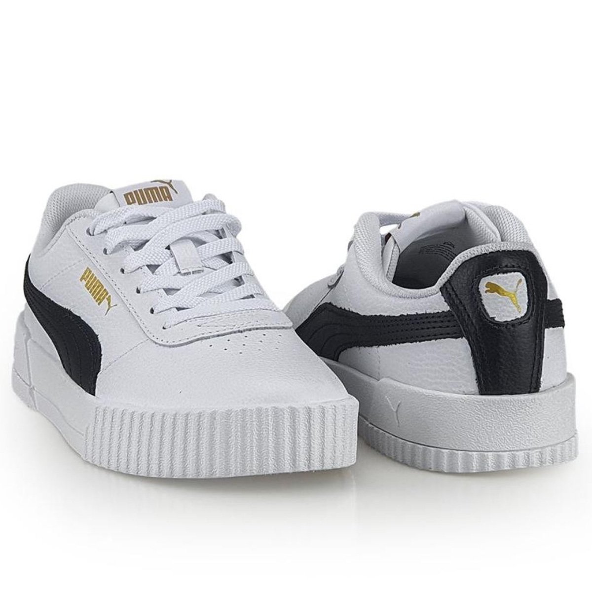 Tenis Puma Carina L BDP Feminino Branco Preto Branco 3