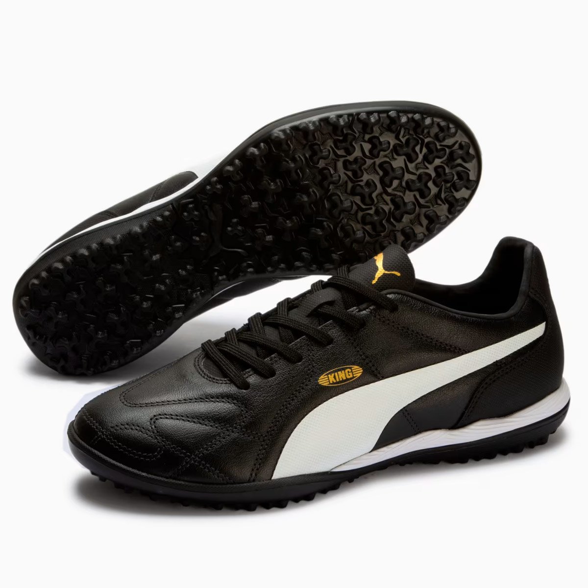Chuteira Society Puma King TT Unissex Preto Preto/Branco 2