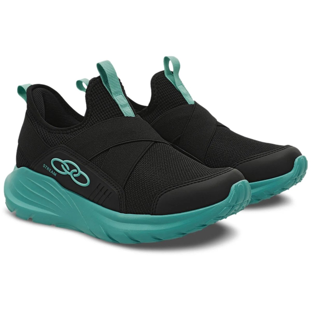 Tenis Olympikus Stream Infantil Preto Preto/Azul 2