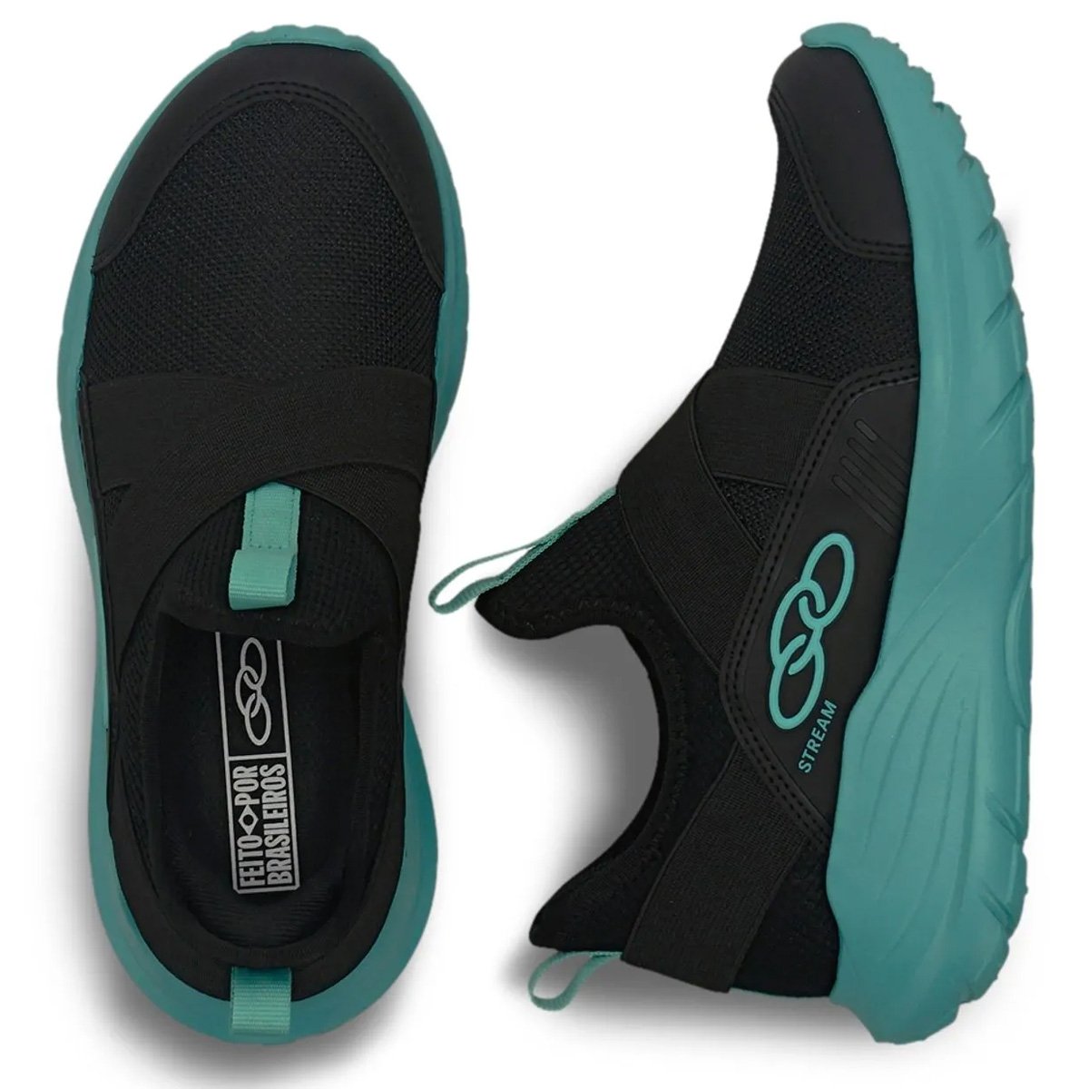 Tenis Olympikus Stream Infantil Preto Preto/Azul 4