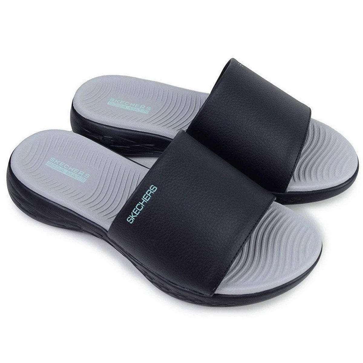 Chinelo Gaspea Skechers On The Go 600 Feminino Preto Preto 3