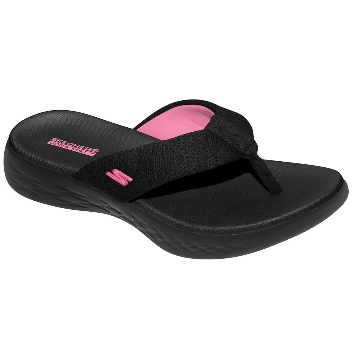 Chinelo Skechers On The Go 600 Feminino Preto Preto/Rosa 2