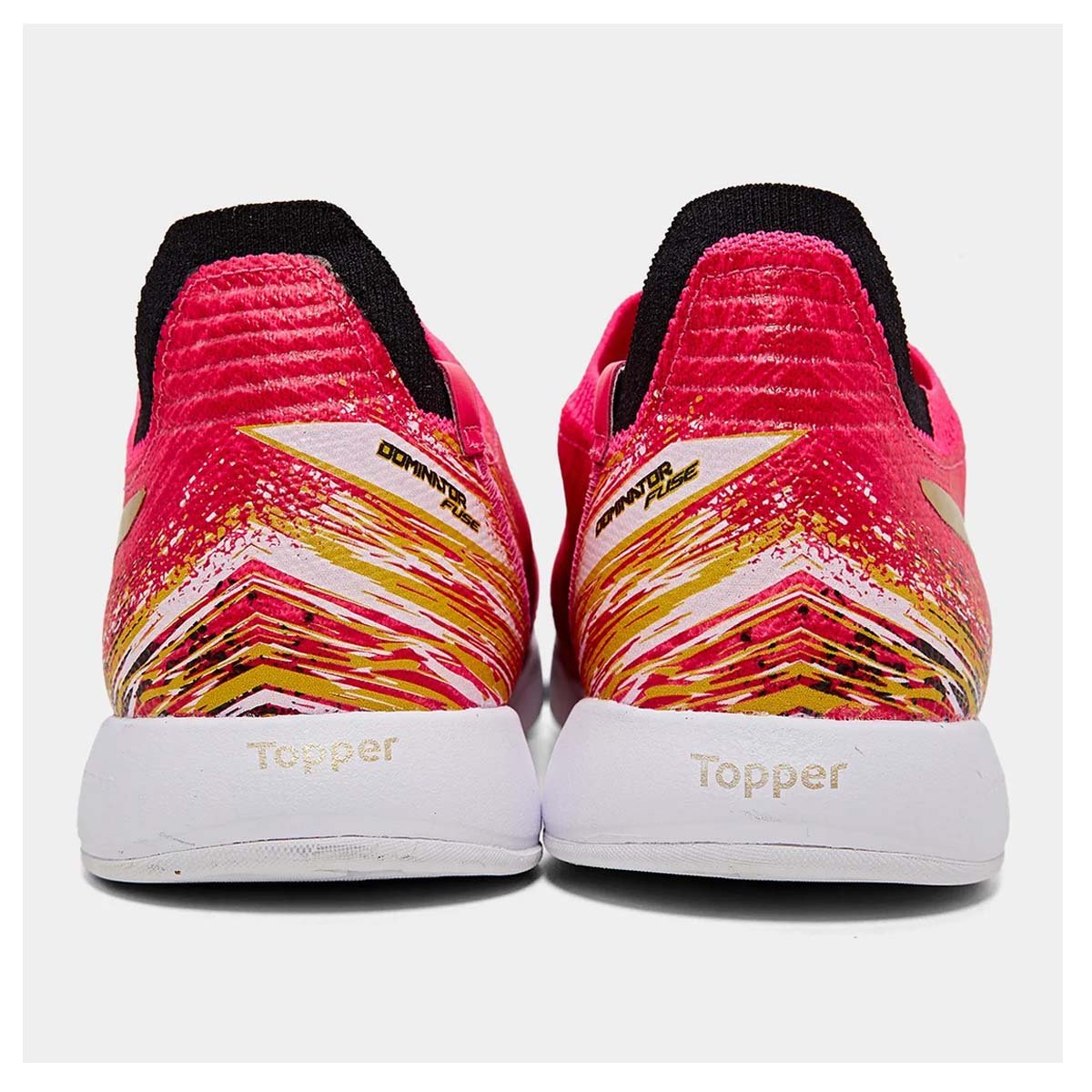 Chuteira Futsal Topper Dominator Fuse II Keeper Unissex Rosa Rosa/Dourado 4