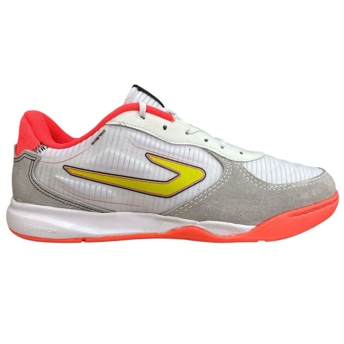 Chuteira Futsal Topper Letra 4 Unissex Branco Coral