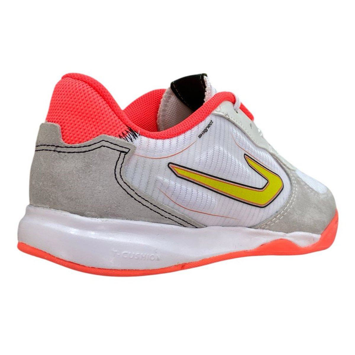 Chuteira Futsal Topper Letra 4 Unissex Branco Coral Branco/Coral 4