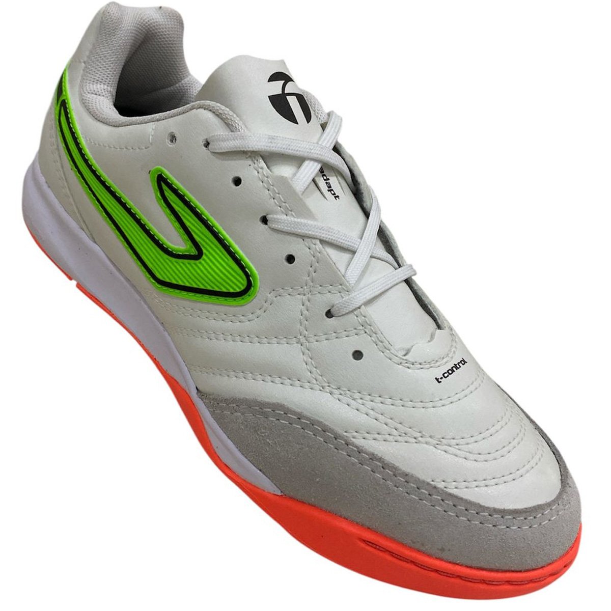 Chuteira Futsal Topper Maestro Club V Unissex Branco Branco/Verde 3