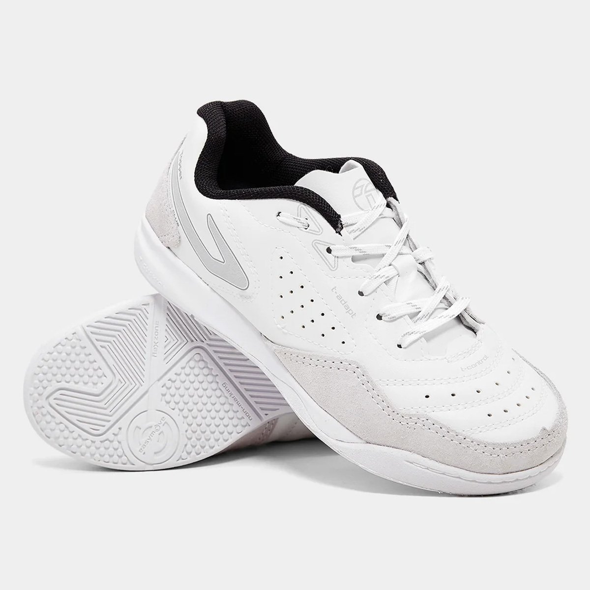 Chuteira Futsal Topper Dominator Club V Unissex Branco Branco 2