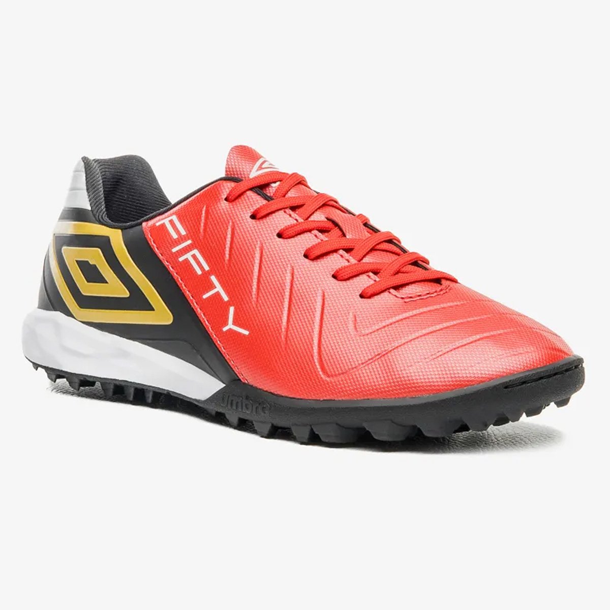 Chuteira Society Umbro Fifty VI Unissex Vermelho Vermelho/Preto 3