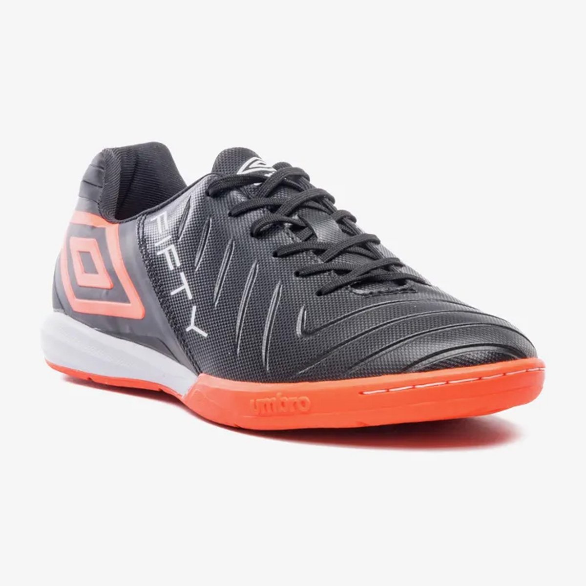 Chuteira Futsal Umbro Fifty VI Unissex Preto Preto/Laranja 3