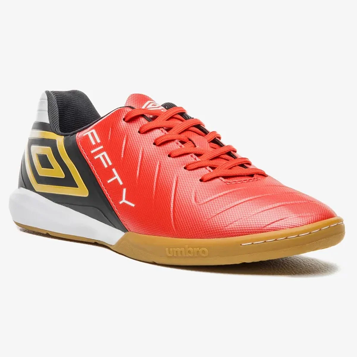 Chuteira Futsal Umbro Fifty VI Unissex Vermelho Vermelho/Preto 3