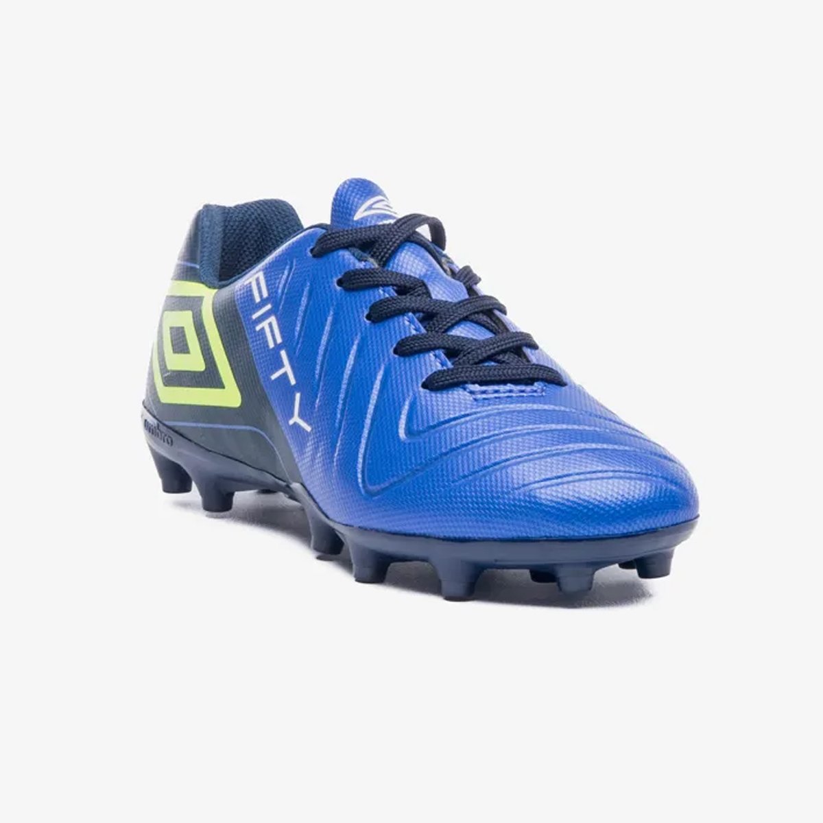 Chuteira Campo Umbro Fifty VI Jr Infantil Royal Preto/Azul 3