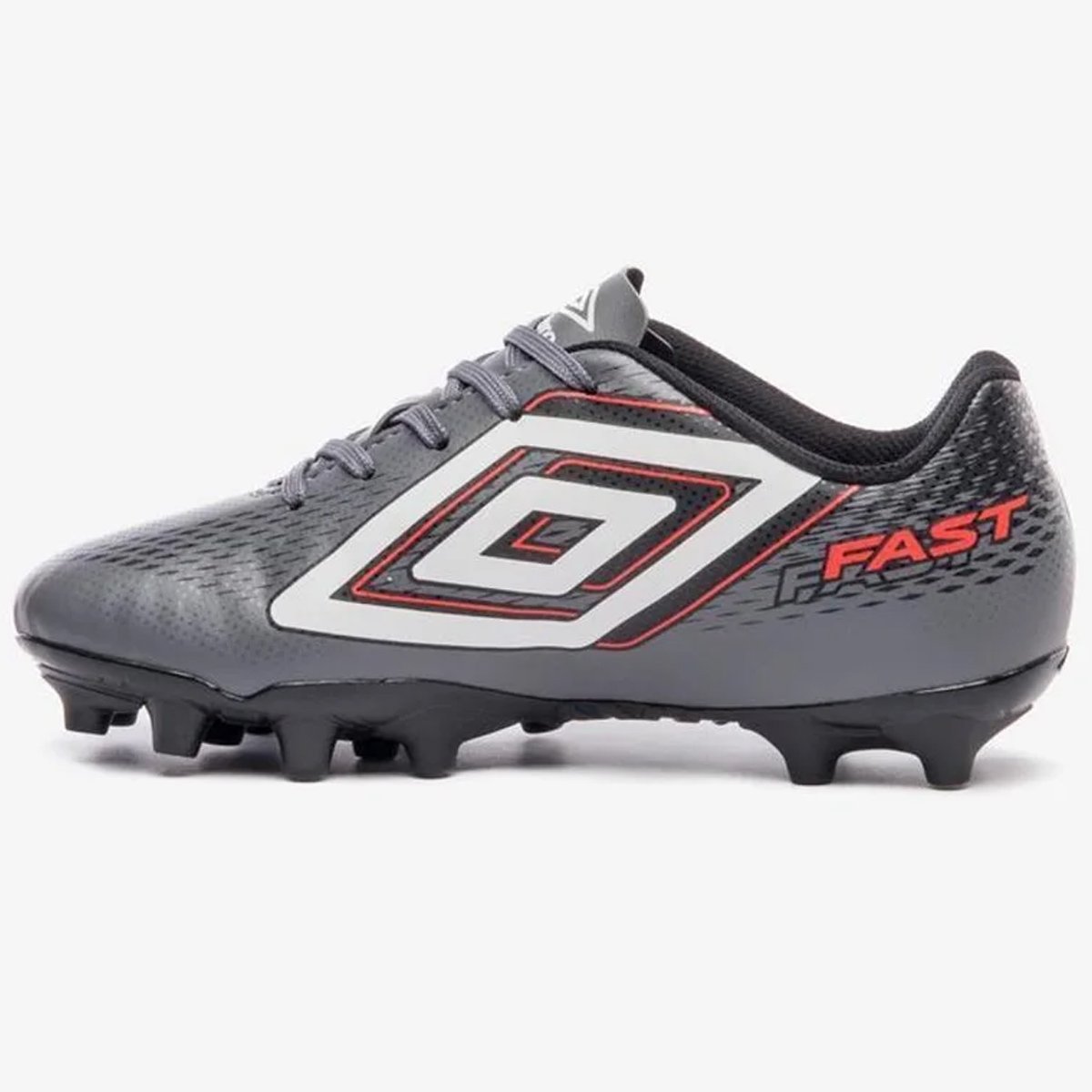Chuteira Campo Umbro Fast II Jr Infantil Grafite Cinza 2