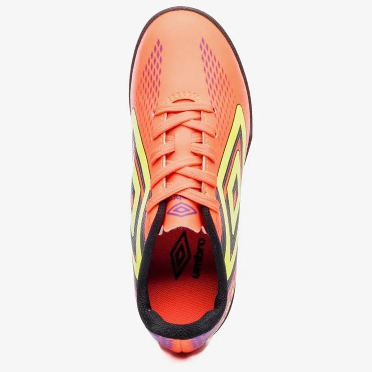 Chuteira Society Umbro Fast II Jr Infantil Coral Laranja 4