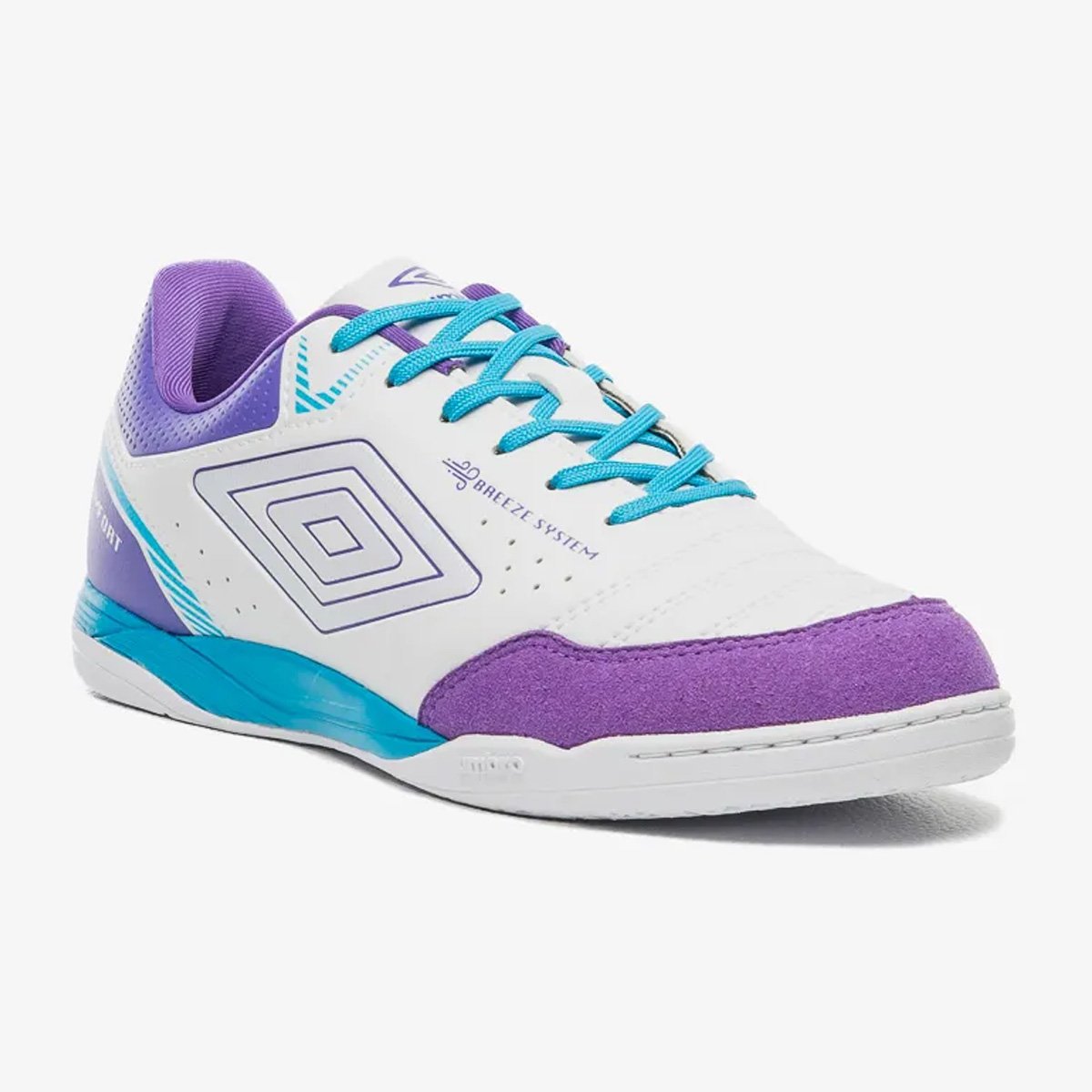 Chuteira Futsal Umbro X-Comfort Unissex Branco Branco/Roxo 3