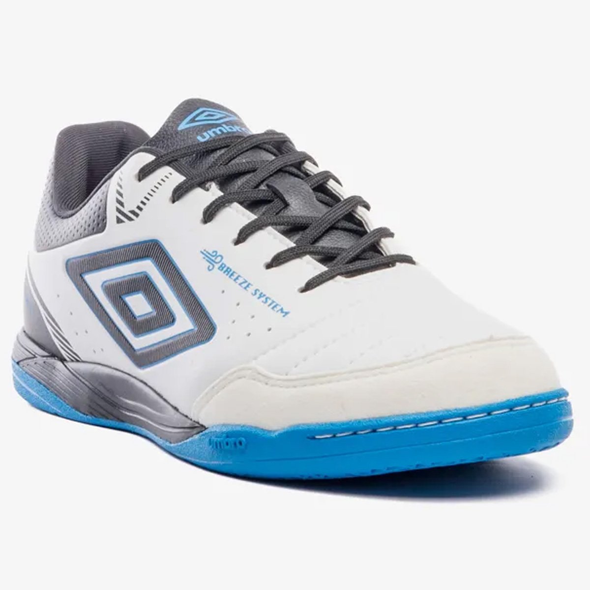 Chuteira Futsal Umbro Neo Comfort Unissex Branco Branco/Preto/Azul 2