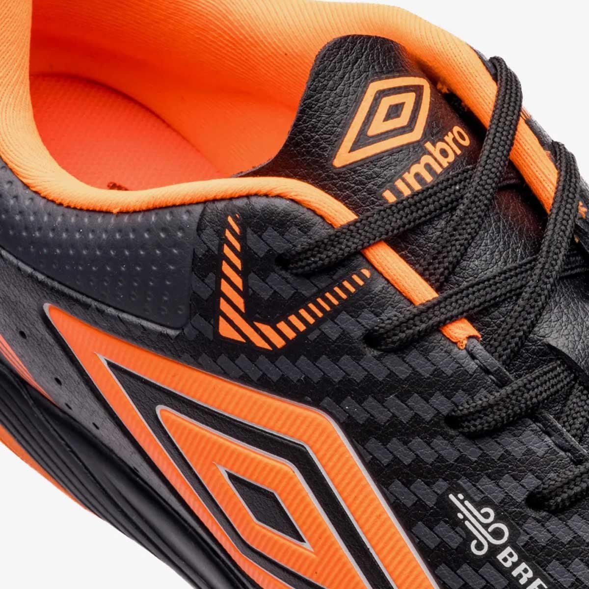 Chuteira Futsal Umbro Neo Comfort Unisssex Preto Laranja Preto/Laranja