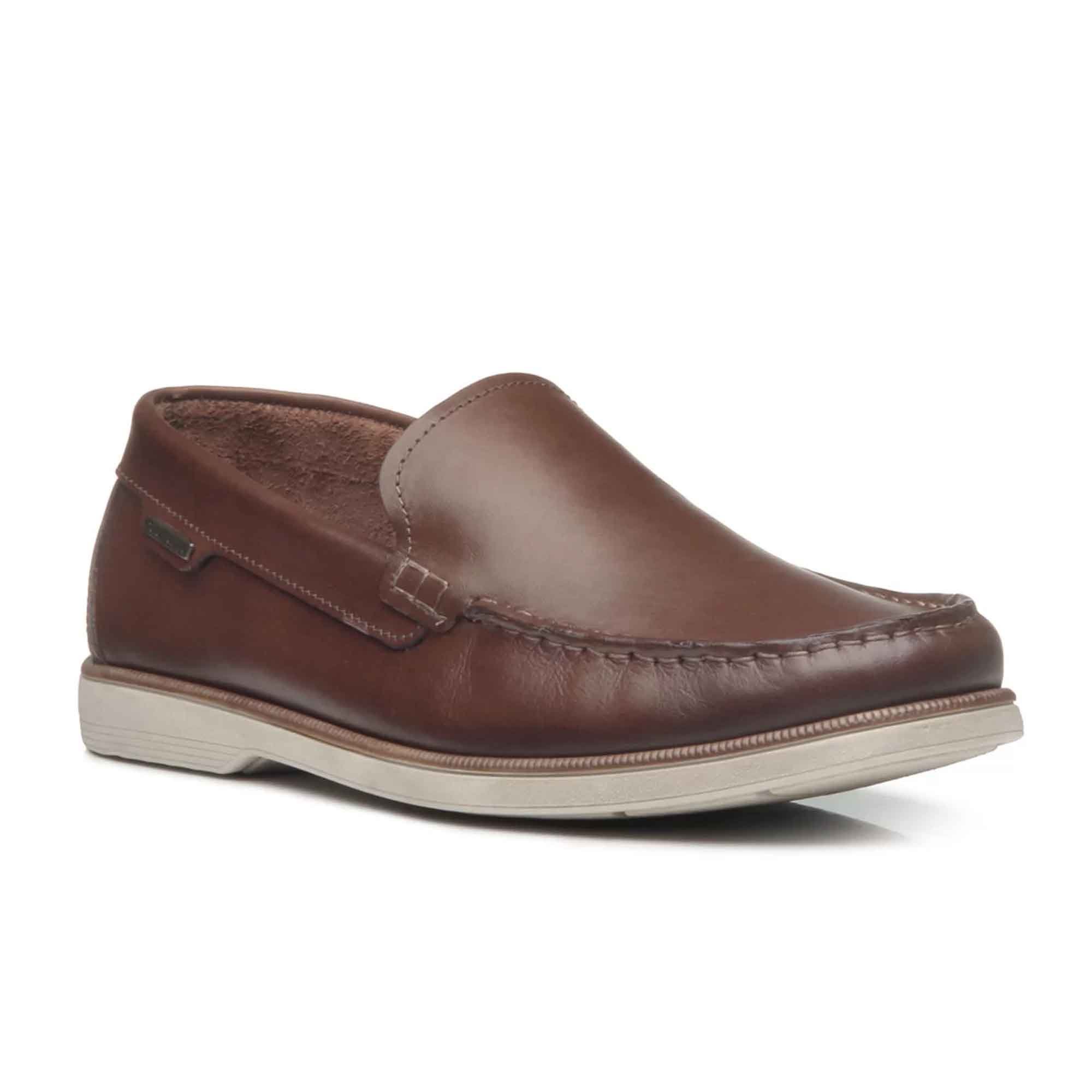 Mocassim Pegada Pinhao Masculino Em couro Casual Confortavel Pinhão 3