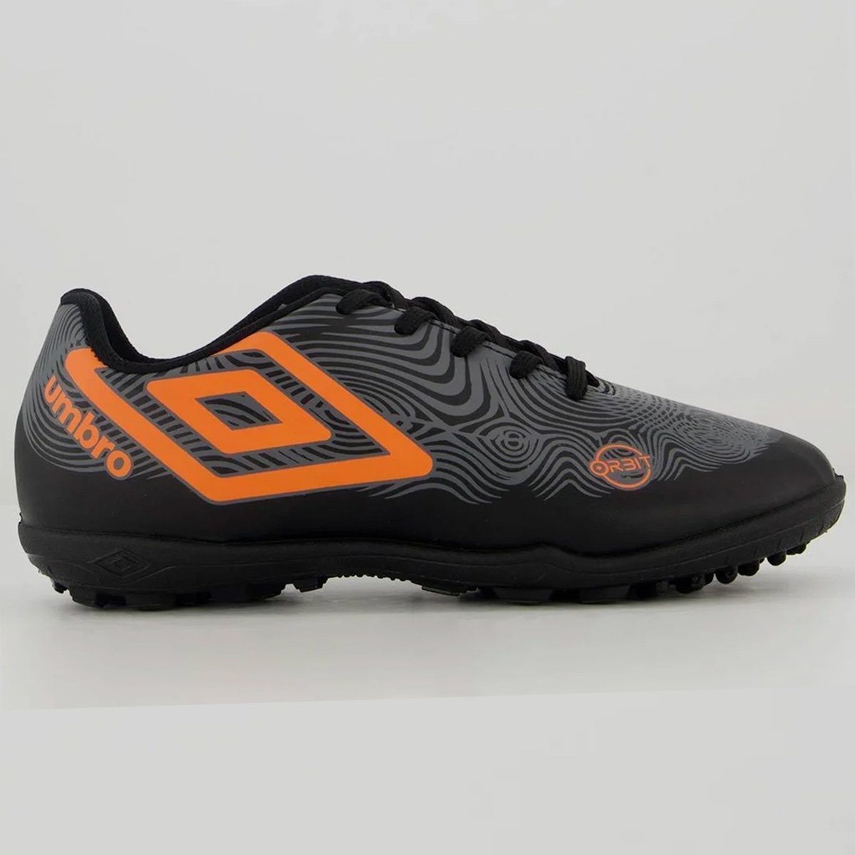 Chuteira Society Umbro Orbit Unissex Preto Laranja Preto/Laranja 2
