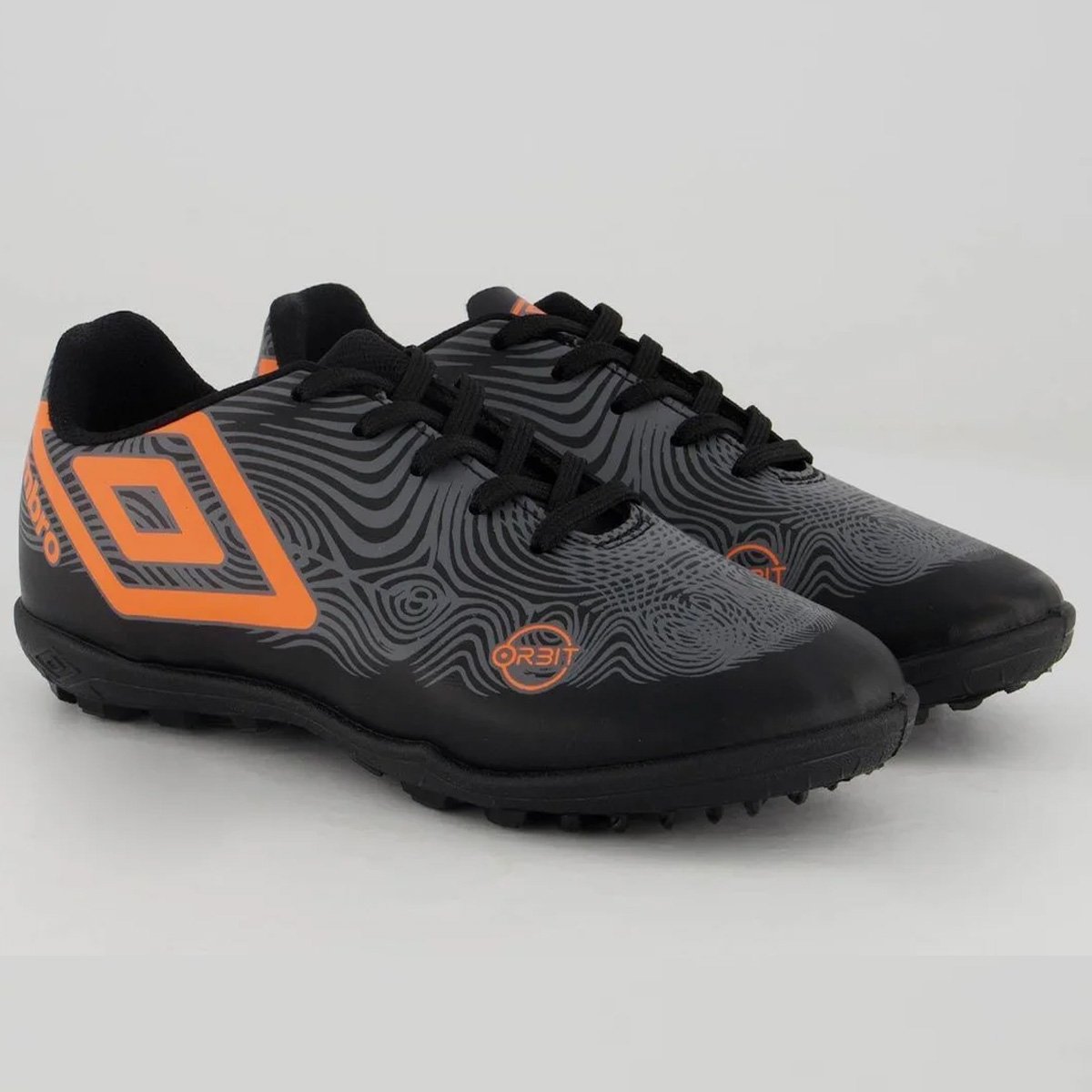 Chuteira Society Umbro Orbit Unissex Preto Laranja Preto/Laranja 3