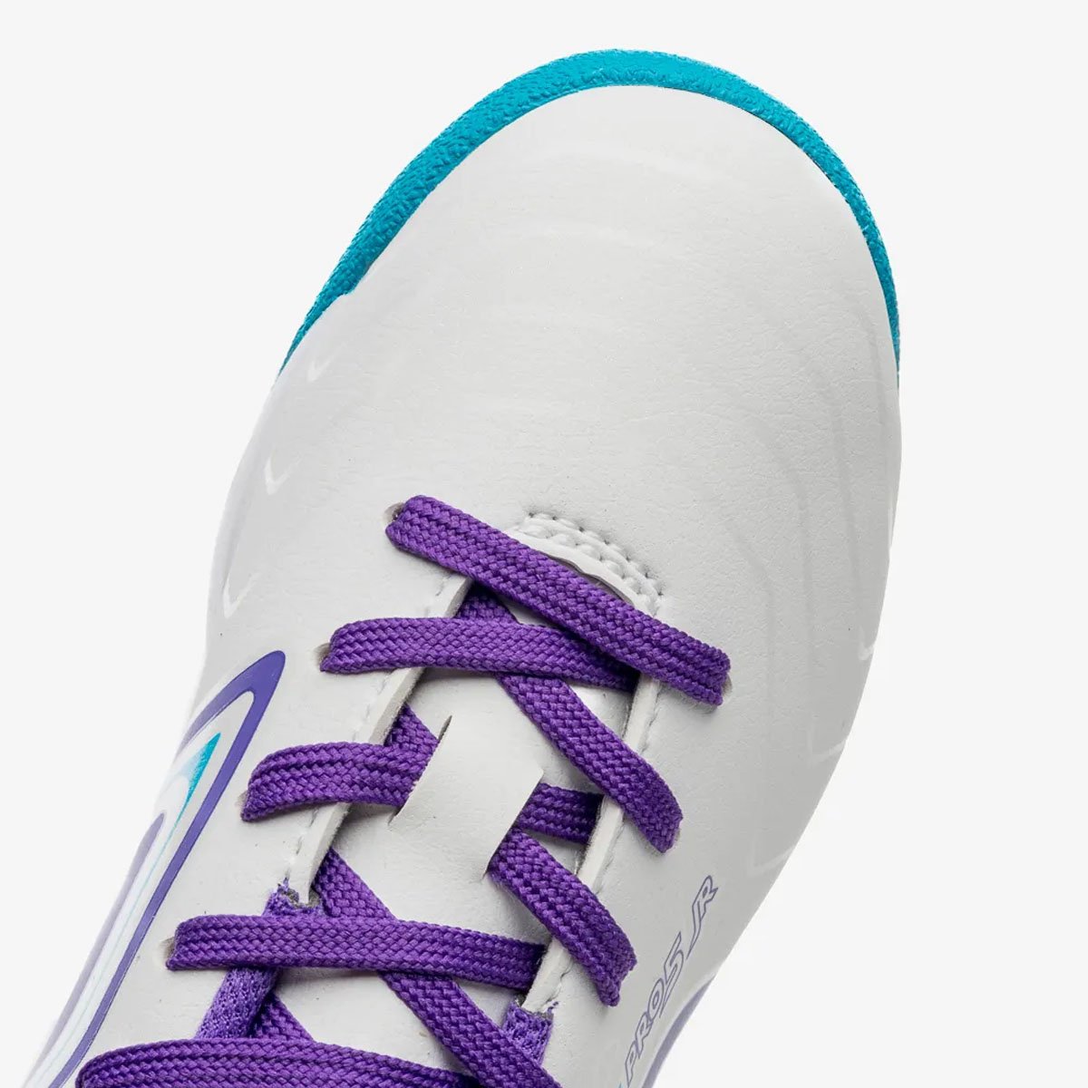 Chuteira Futsal Umbro Pro 5 Jr Infantil Branco Branco/Roxo 7