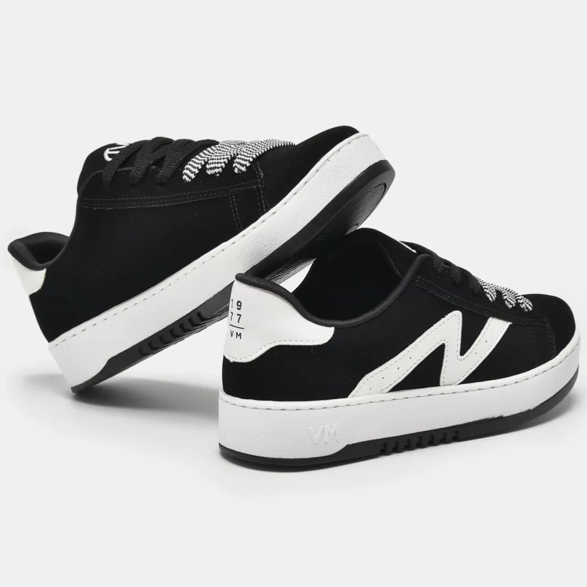 Tenis Via Marte 069-007 Feminino Branco  Preto/Branco 2
