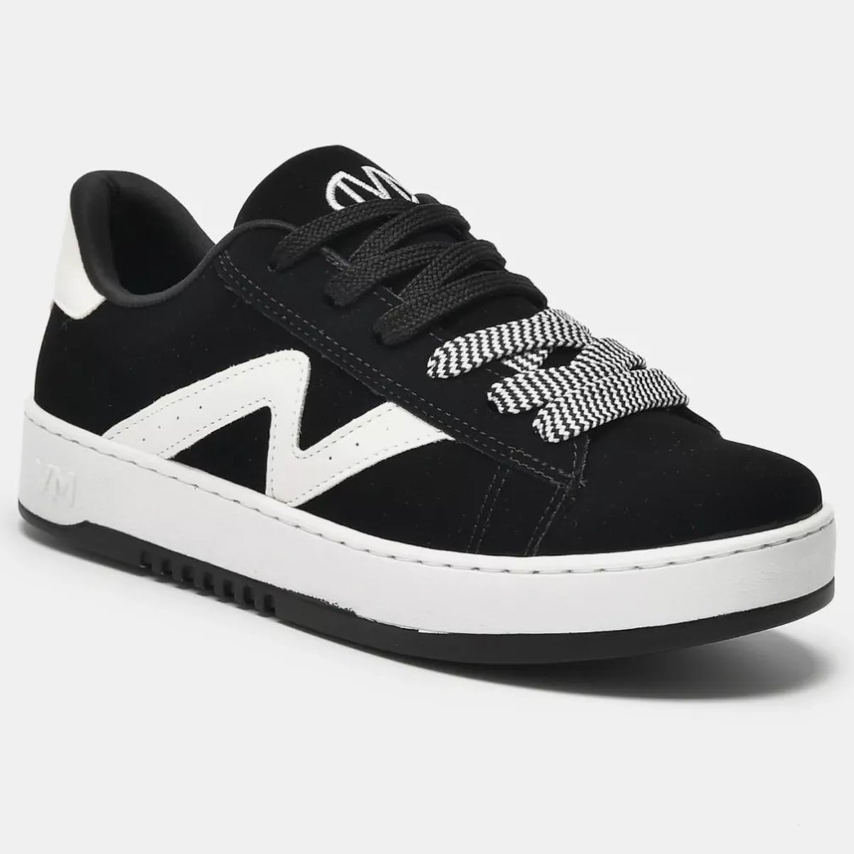 Tenis Via Marte 069-007 Feminino Branco  Preto/Branco 5