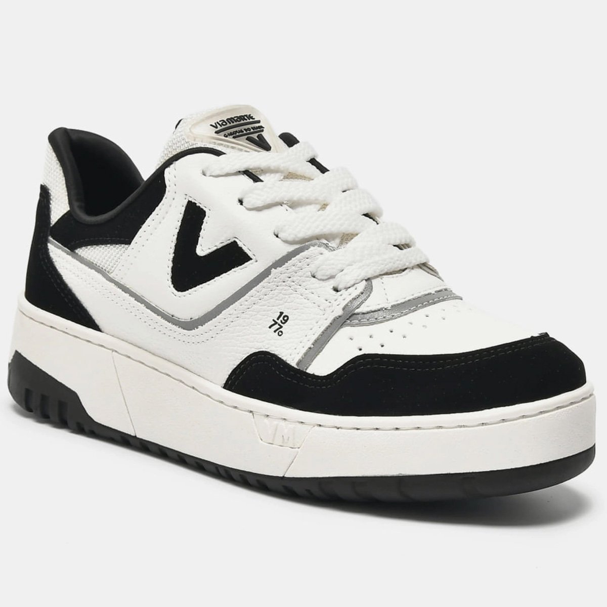 Tenis Via Marte 042-022 Feminino Preto Branco/Preto 2
