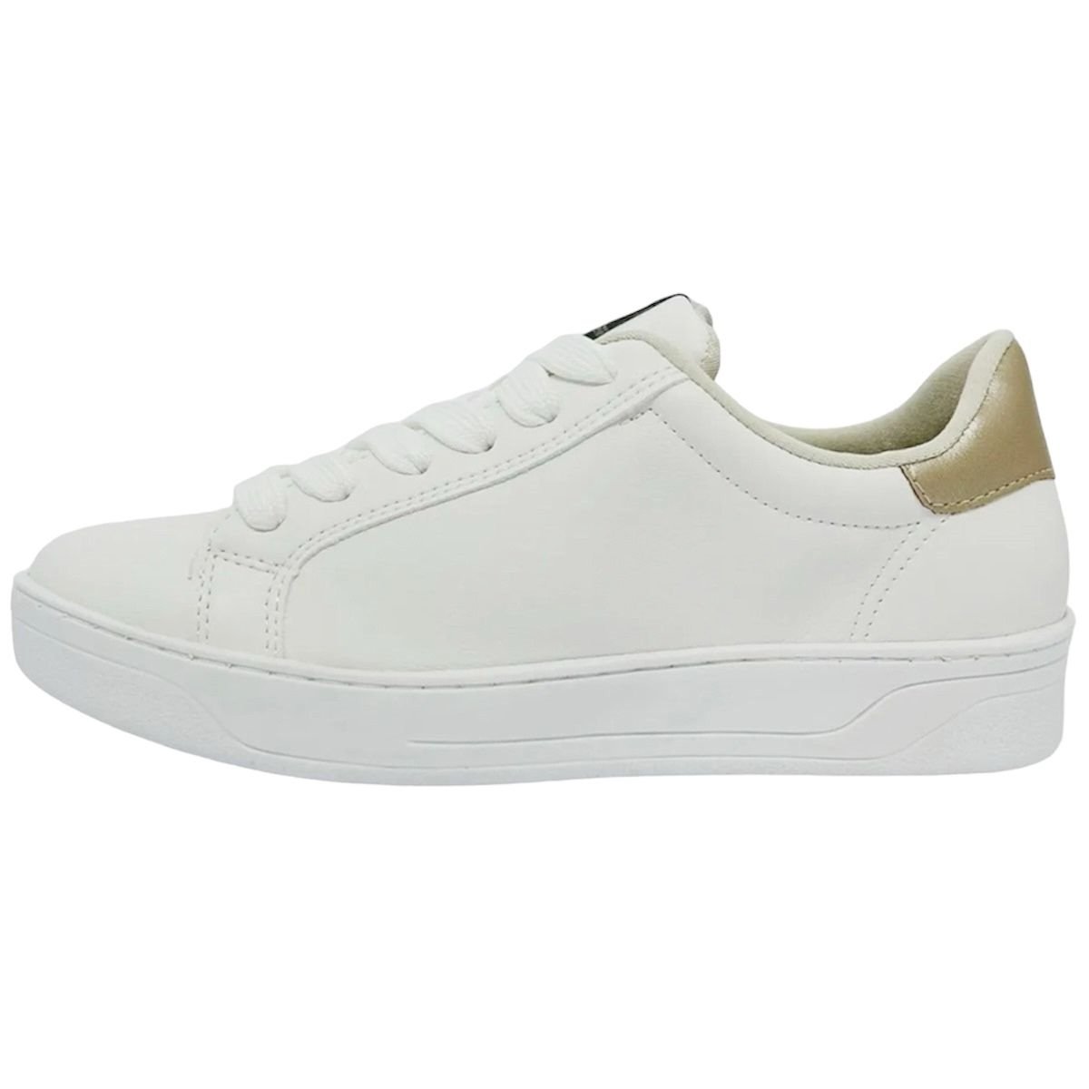 Tenis Via Marte 064-002 Feminino Branco  Branco/Dourado 2