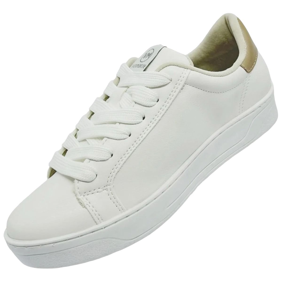 Tenis Via Marte 064-002 Feminino Branco  Branco/Dourado 5