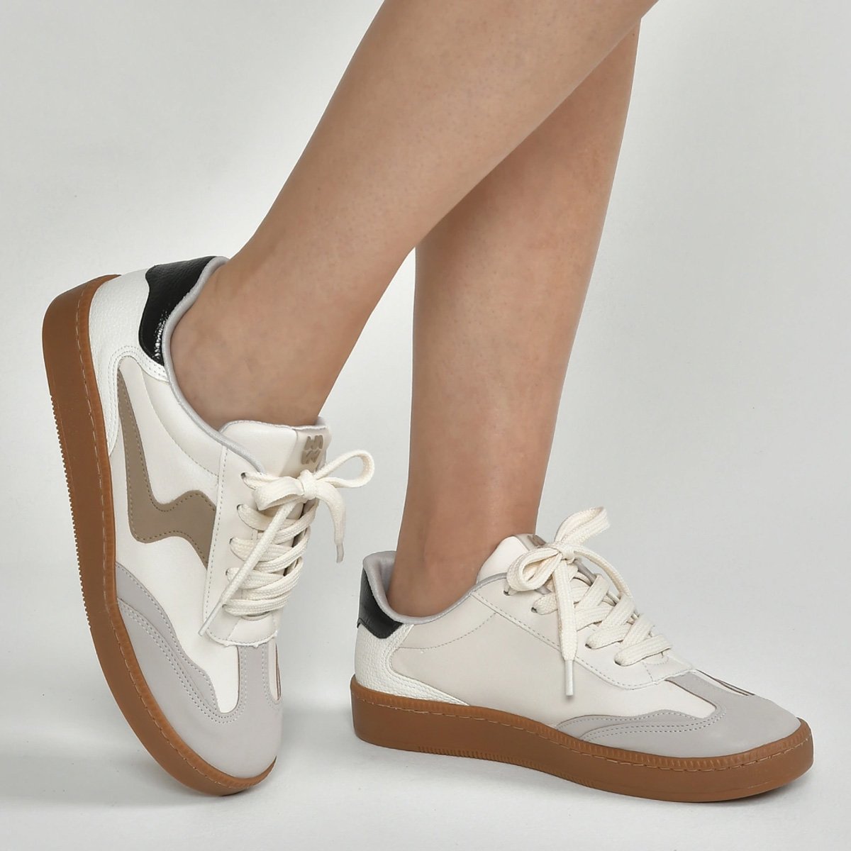 Tenis Via Marte 213-006 Feminino Marfim Branco/Nude 4