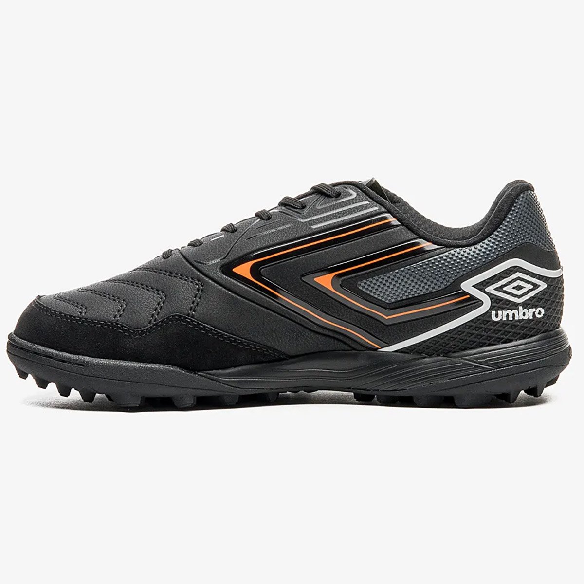 Chuteira Society Umbro Pro 5 Bump Club Preto Laranja  Preto/Laranja 2