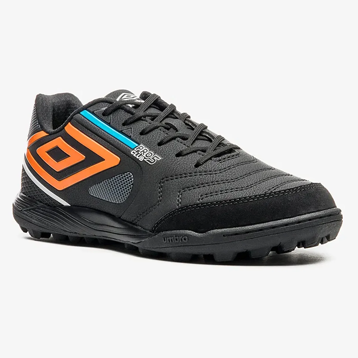 Chuteira Society Umbro Pro 5 Bump Club Preto Laranja  Preto/Laranja 3