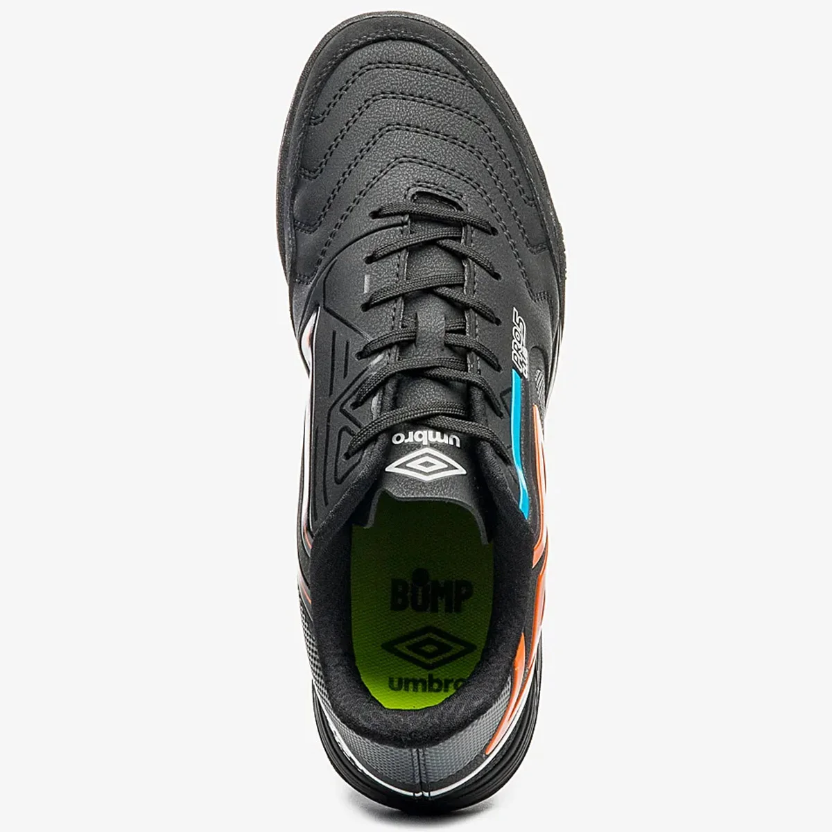 Chuteira Society Umbro Pro 5 Bump Club Preto Laranja  Preto/Laranja 4