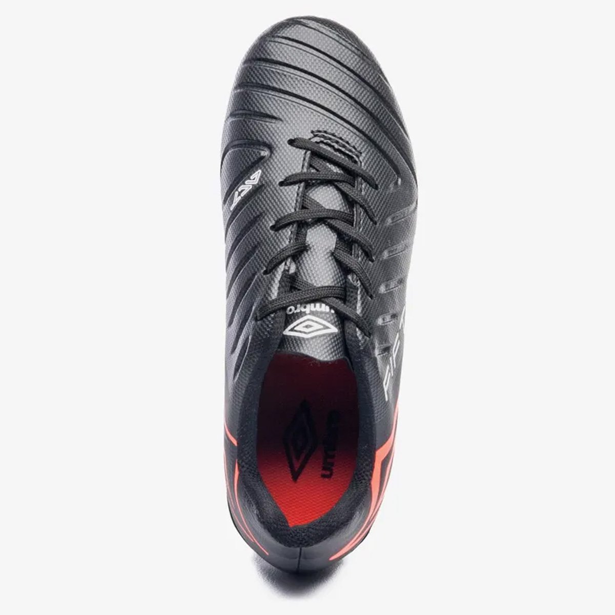 Chuteira Campo Umbro Fifty VI Jr Infantil Preto Coral  Preto/Laranja 4