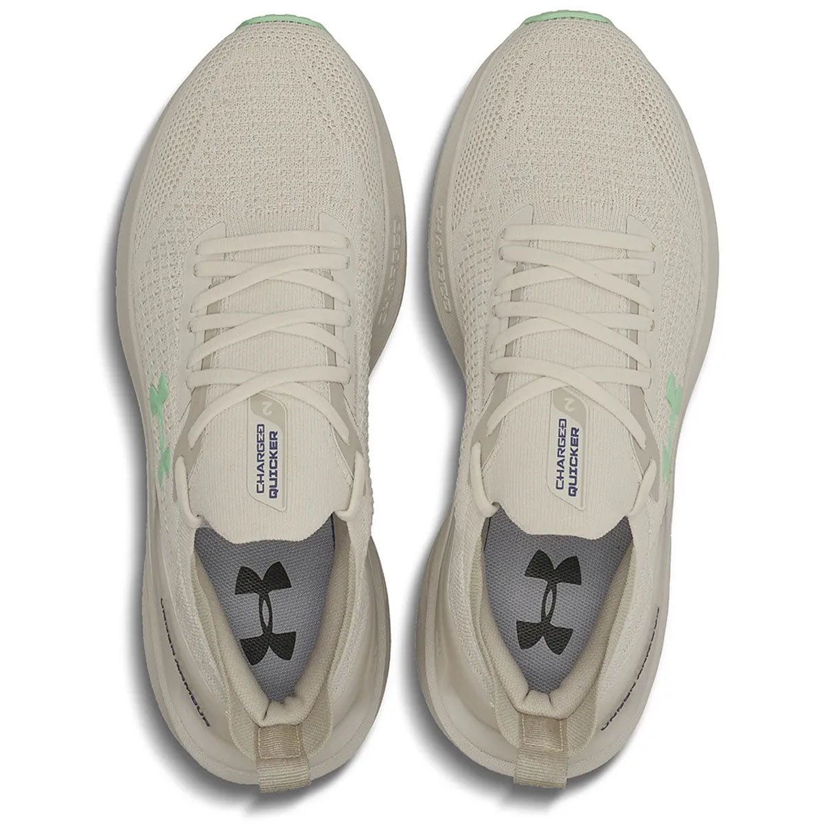Tenis Under Armour Charged Quicker 2 Feminino Off White Bege/Verde 2