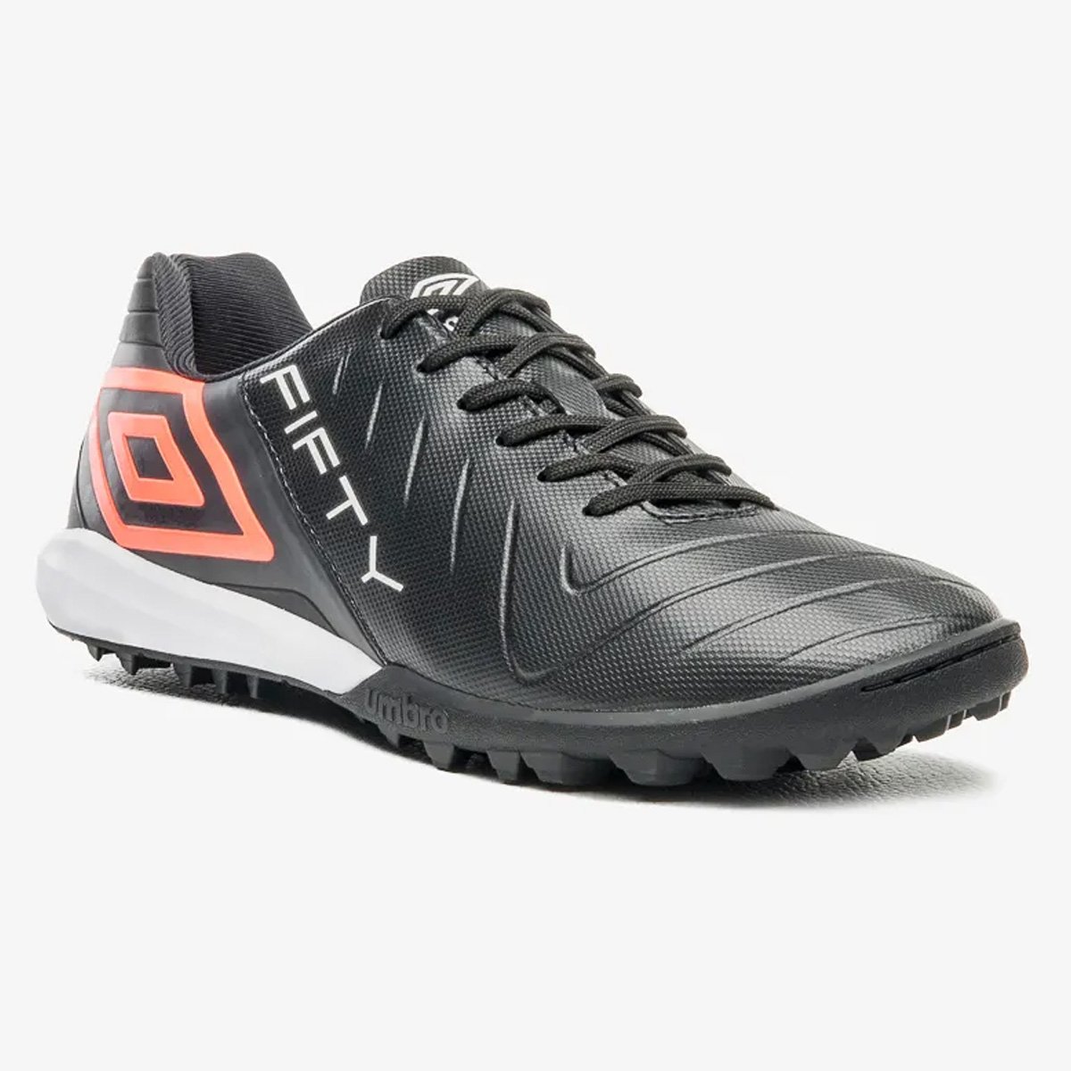 Chuteira Society Umbro Fifty VI Preto Preto/Laranja 3