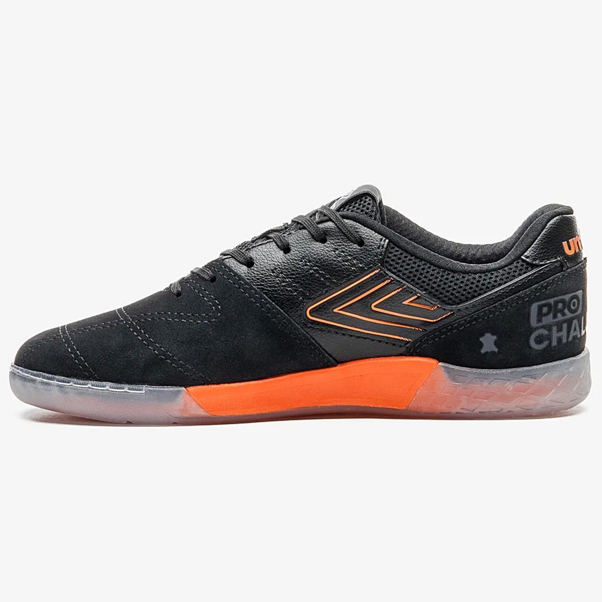Chuteira Futsal Umbro Pro Challenge Unissex Preto Preto/Laranja 2