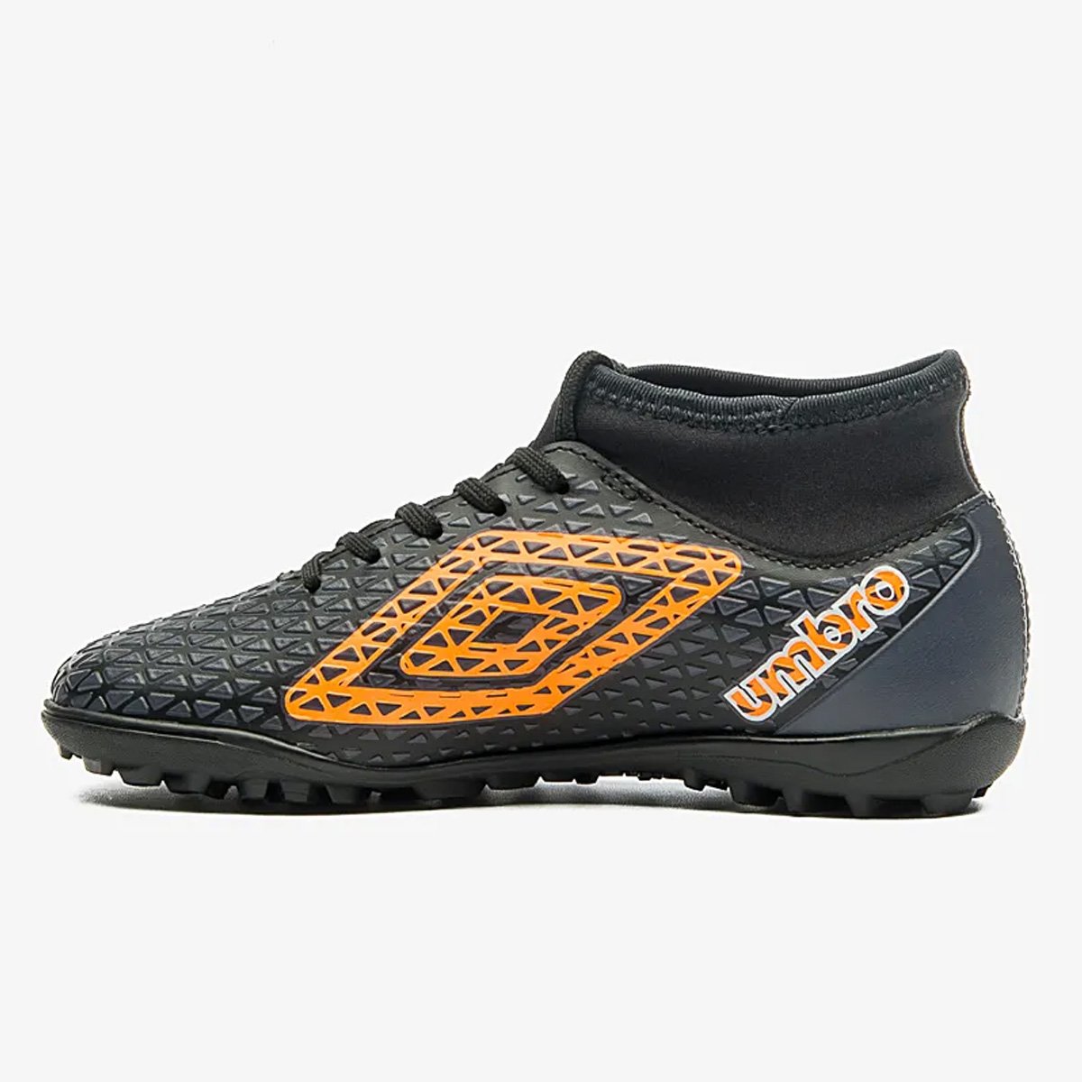 Chuteira Society Umbro Mutant Jr Infantil Preto Preto/Laranja 2