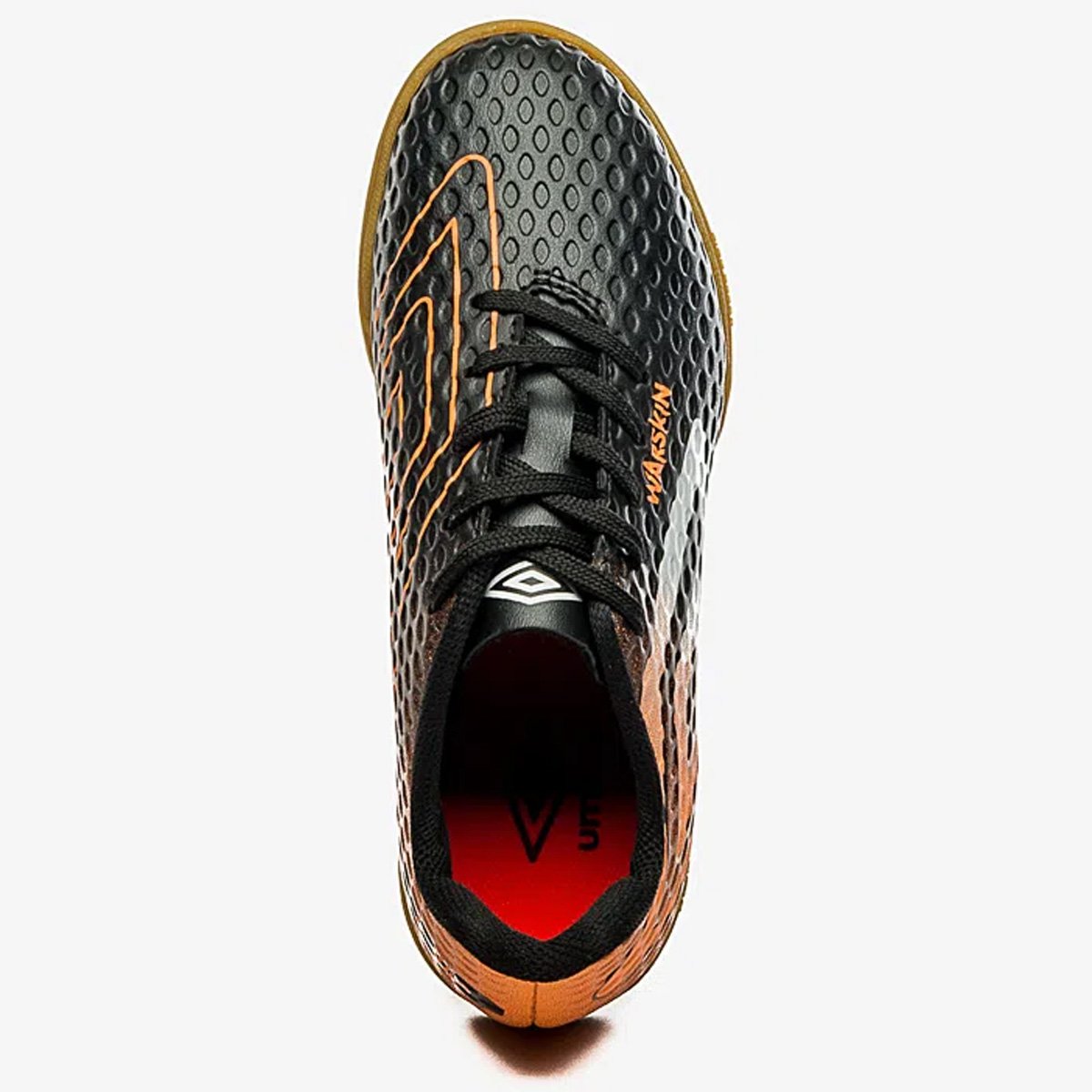 Tenis Futsal Umbro Warskin Jr Infantil Preto Preto/Laranja 3