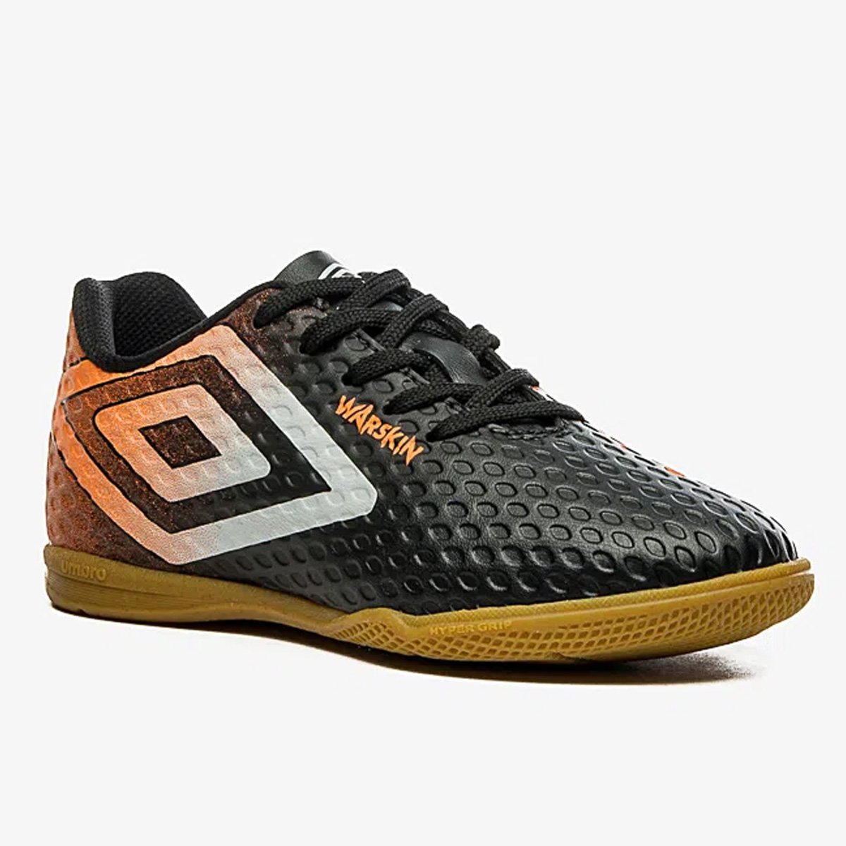 Tenis Futsal Umbro Warskin Jr Infantil Preto Preto/Laranja 4